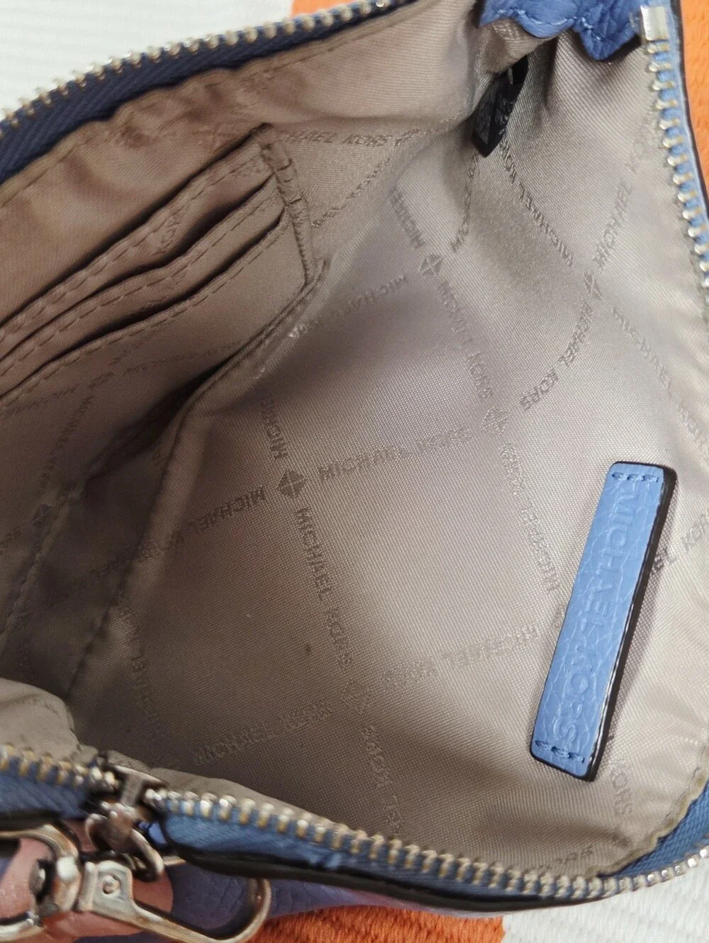 Michael Kors Light Blue Leather Wristlet Clutch